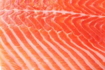 Fresh salmon fillet as background, closeup view