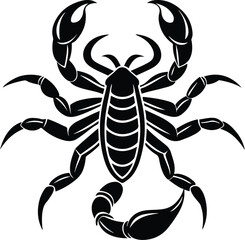 Black scorpion tattoo vector illustration on white background