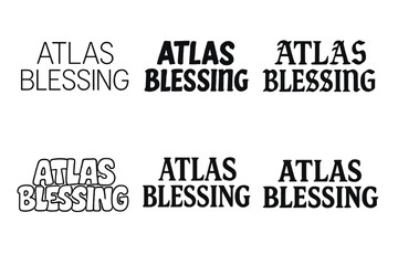 Fototapeta premium Artistic Lettering Grid. Atlas Blessing. Set lettering. harmonious lettering variations of the same emblematic concept, each with different artistic