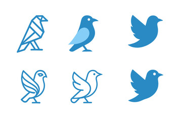 Fototapeta premium Clear Sky Logos. Clear Sky. Set Logo of Clear Sky: Bird. harmonious logo variations of the same emblematic concept, each with different artistic interpretation