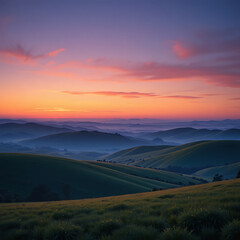 Fototapeta premium sunset over the mountains