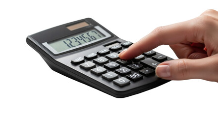 Close up on Person Hand Using Black Calculator Calculating Numbers