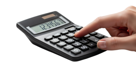 Close up on Person Hand Using Black Calculator Calculating Numbers