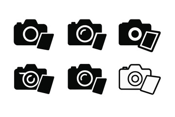 Digital Camera Logos. Digital cameras. Set Logo of Digital cameras: camera with articulating touchscreen. Icon set. harmonious logo variations of the same