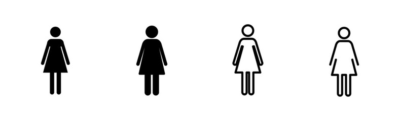 Female icon set. woman icon vector