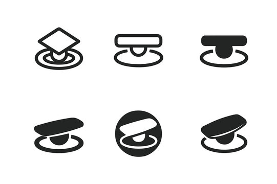 Adaptive Fitness Logo Variations. Adaptive fitness and exercise routines. Icon set. Set Logo of adaptive fitness and exercise routines: balance board with