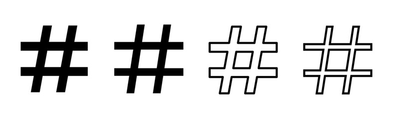 Obraz premium Hashtag icon set. hashtag symbol