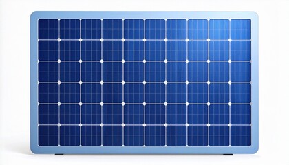 Blue solar panel with grid of rectangular photovoltaic cells