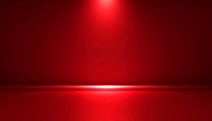 Monochromatic red stage with spotlight and dramatic lighting