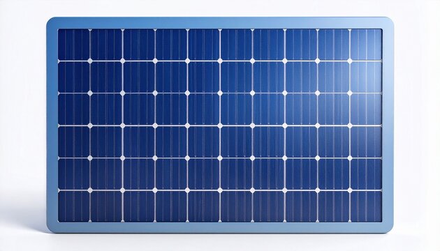 Blue solar panel with grid of rectangular photovoltaic cells