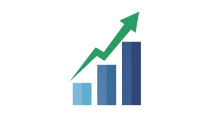 business graph with arrow