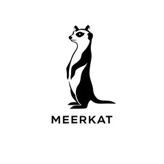 Simple minimalist meerkat animal logo illustration