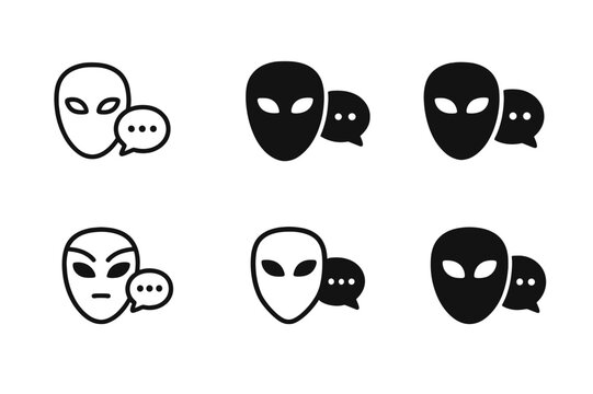 Game Logo Variations. Game storylines. Set Logo of game storylines: NPC mask with dialogue rune. Icon set. harmonious logo variations of the same emblematic