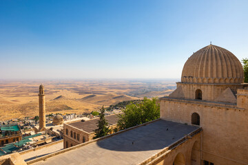 Zinciriye Madrasa and old town of Mardin at daytime in the summer