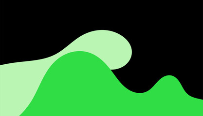 Pop Art Liquid Waves: Bold Abstract Flow of Green Shapes