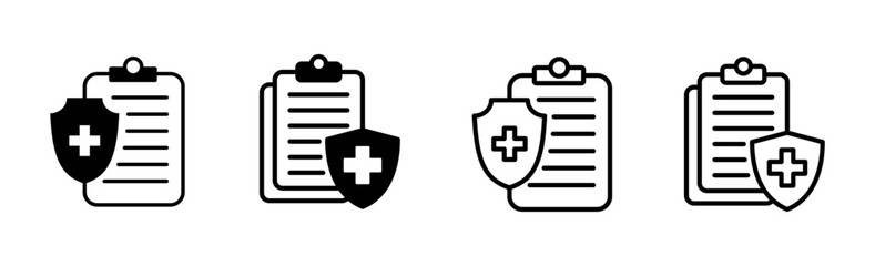 Fototapeta premium Medical insurance icon set. health insurance icon