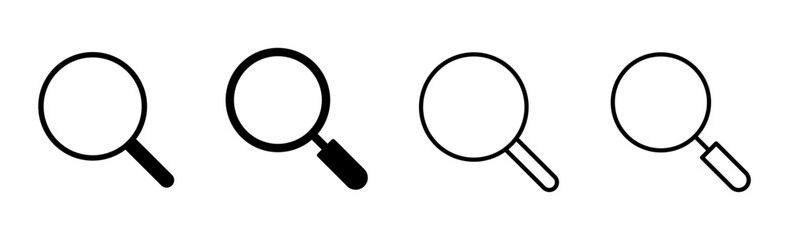 Search icon set. search magnifying glass icon