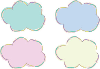 pastel colors abstract creative childish designs clouds set