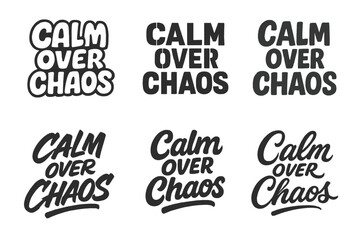 Harmonious Lettering Styles. Calm over chaos. Set lettering. harmonious lettering variations of the same emblematic concept, each with different artistic