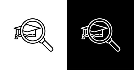 Magnifying Glass  White Icon Set Design