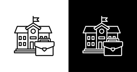 Briefcase  White Icon Set Design