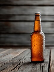 Beverage Bottle Mockup with Condensation