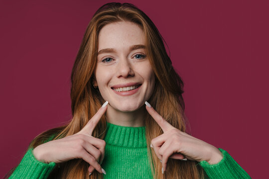 Friendly smiling woman, Confident woman radiating youthful charm