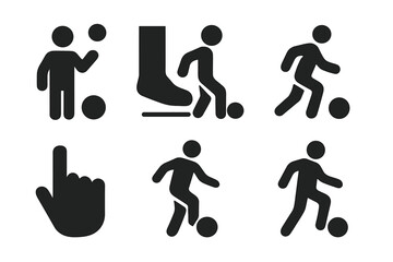Ball Control Icons. Ball control. Filled icon set of ball control: juggling icon, foot trap, close control,