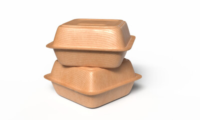 Eco Hamburger Boxes White Background