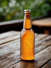 Frosted Beer Bottle Mockup Design