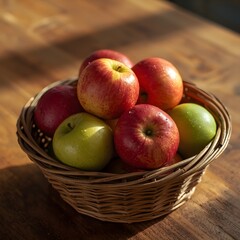an apple in a basket