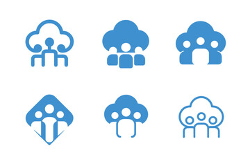 Fototapeta premium Remote Career Logos. Building a remote career from scratch. Set Logo of Building a remote career from scratch: cloud-based collaboration icon. Icon set.