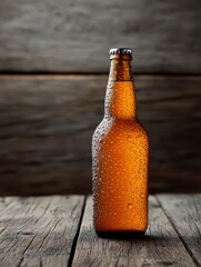 Beer Bottle Mockup with Water Droplets