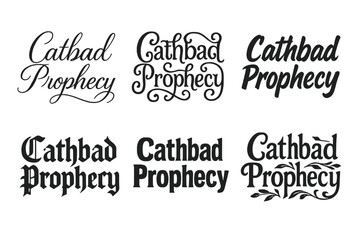 Artistic Lettering Variations. Cathbad Prophecy. Set lettering. harmonious lettering variations of the same emblematic concept, each with different artistic