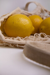 Fresh Lemons for Healthy Detox – Vitamin C Clean Food Flat Lay with Copy Space