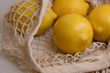 Fresh Lemons for Healthy Detox – Vitamin C Clean Food Flat Lay with Copy Space