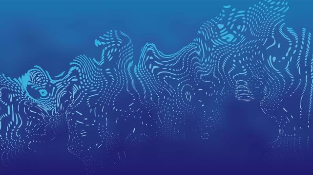 Blue abstract background animation with wavy dot pattern
