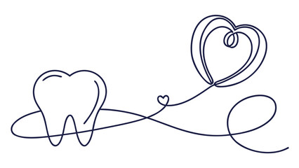 Show your smile some love with a healthy tooth and a heartfelt design, perfect for dental health campaigns and promoting oral hygiene awareness