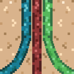 Pixel art vector poster design. Modern retro Pixel style Geometric  background. Perfect interior room card poster cover print. EPS 10