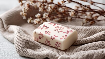 Elegant Soap Bar Mockup on Towel