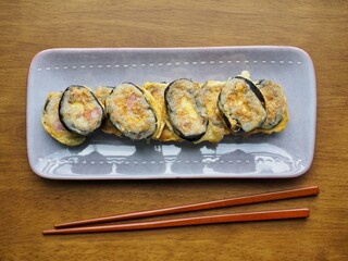 한국음식 김밥 계란구이