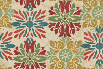 Ikat seamless pattern, geometric design, motif ethnic handmade, Ikat ethnic tribal, boho colors seamless wallpaper. Ethnic Ikat abstract background art.Perfect for fabric, fashion textiles,Clothing.