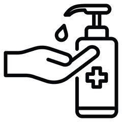 Hand Sanitizer Icon Line Vector Illustration