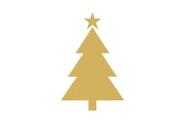 Fototapeta premium Golden christmas tree shape with star on top on transparent background, symbolizing festive holiday season