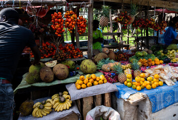 fruits and vegetables at the market