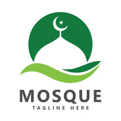 Mosque logo template design vector