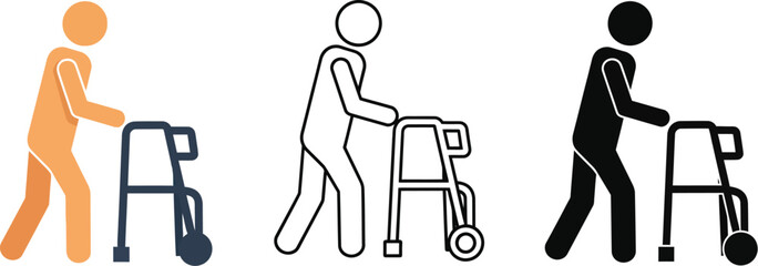 Walker assistance mobility aid for seniors medical equipment