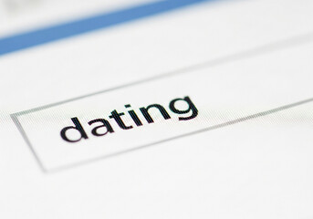 Dating search bar isolated on white background internet dating concept