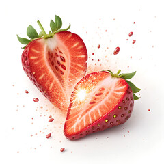 Juicy sliced strawberry bursting with fresh flavor and vibrant red color