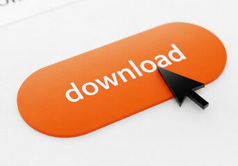 Clicking the download button with cursor isolated on white background